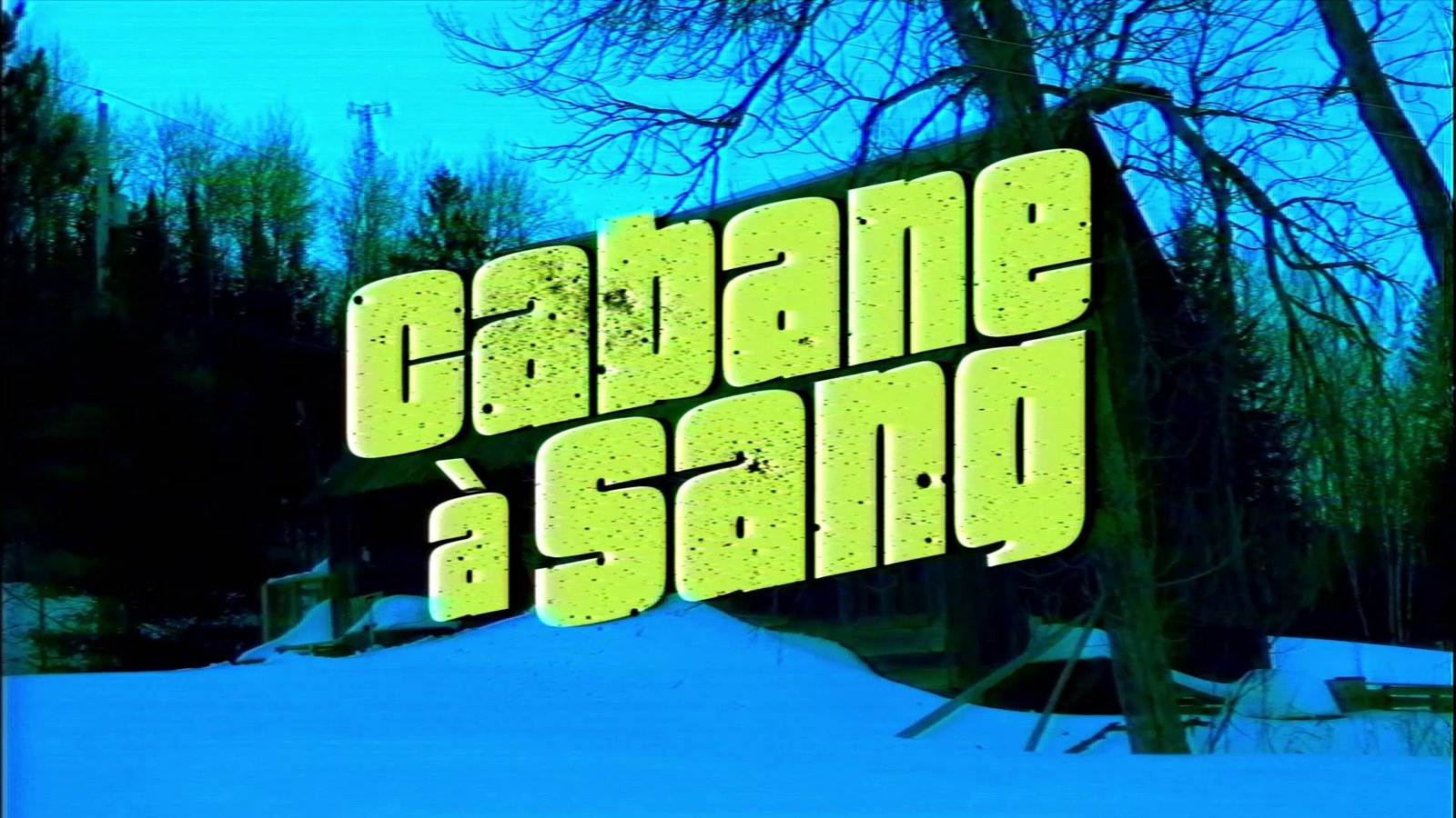 Source frame, untouched: A green title card over a snowy forest.
